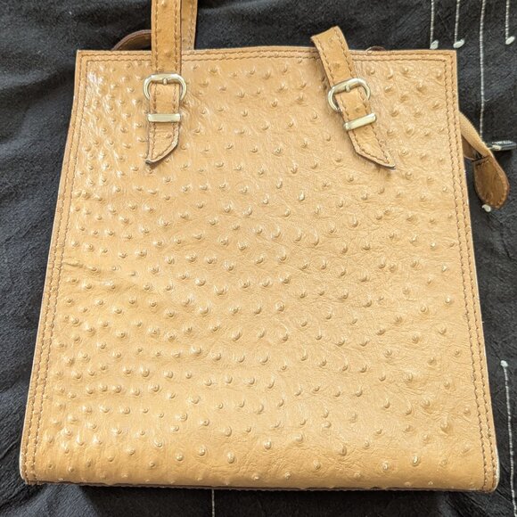 Donzelli Handbags - Vintage Ostrich Purse Camel Leather Donzelli